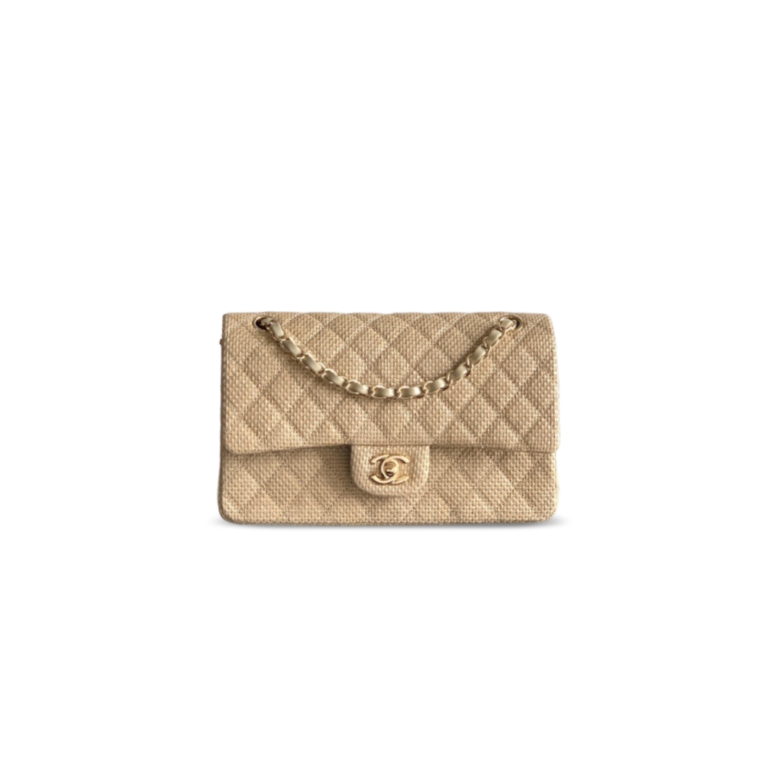 CHANEL 26C QUILTED MEDIUM CLASSIC FLAP WOVEN BAG (25.5*15.5*6.5cm)